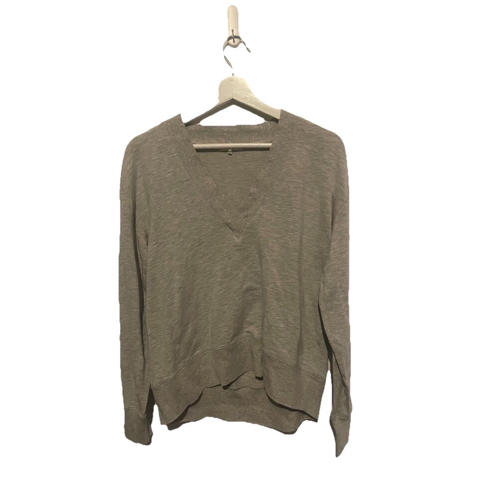 Rag and Bone Shirt Women‎ XS Gray Deep V Soft Slub V Neck Pullover Minimalist